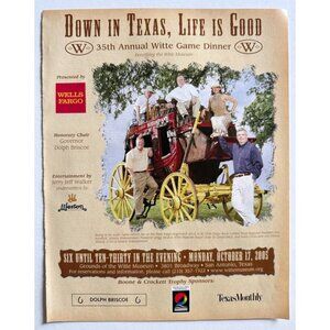 Vintage 2005 Annual Witte Museum Dinner San Antonio Texas Advertisement Print Ad